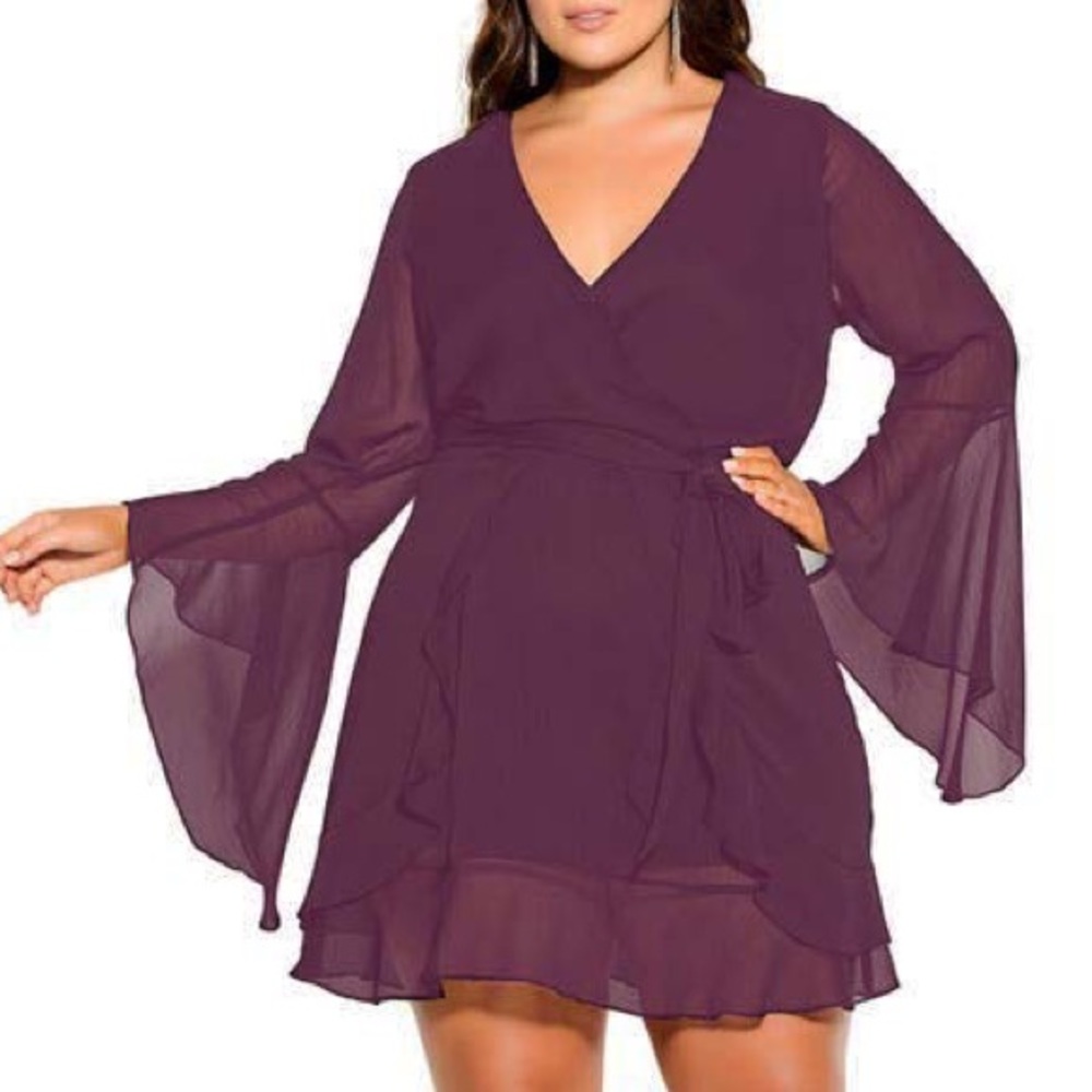City Chic Purple Mini Dress